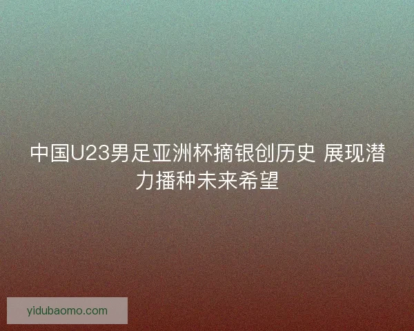 中国U23男足亚洲杯摘银创历史 展现潜力播种未来希望